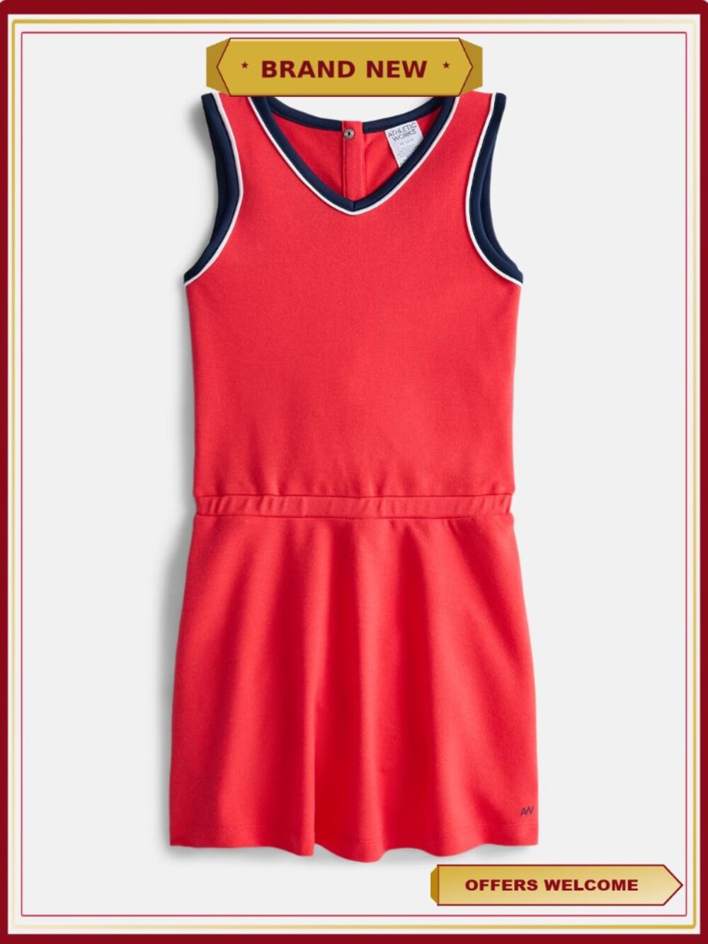 Girls Active Pique Dress with Built-in Shorts Side Pocket Snap Closure